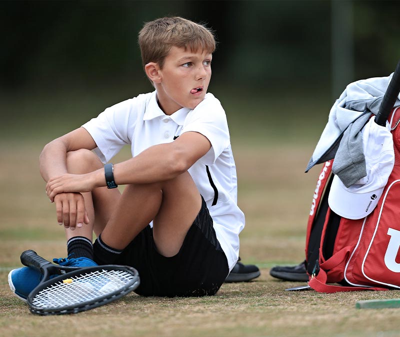 junior competitor waiting for his turn