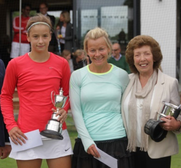 Tournament winners receiving their trophy