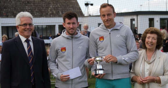 Tournament winners receiving their trophy